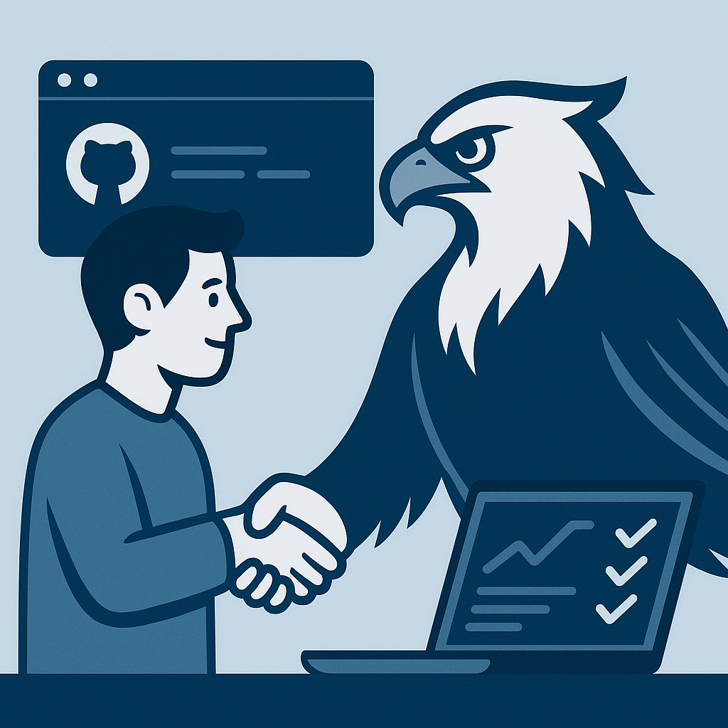 Developer and Osprey shaking hands